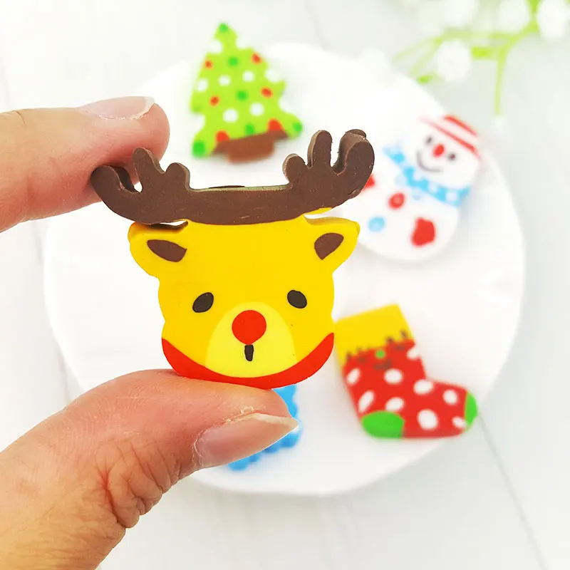 6 шт./кор. kawaii Рождество костюмы Резиновая Ластик Творческий канцелярские школьные принадлежности papelaria дети подарок обучения поставк