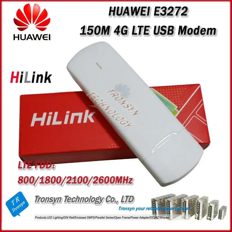 Новое поступление Оригинальный разблокированный LTE FDD 150 Мбит/с HUAWEI E3272 4G модем с