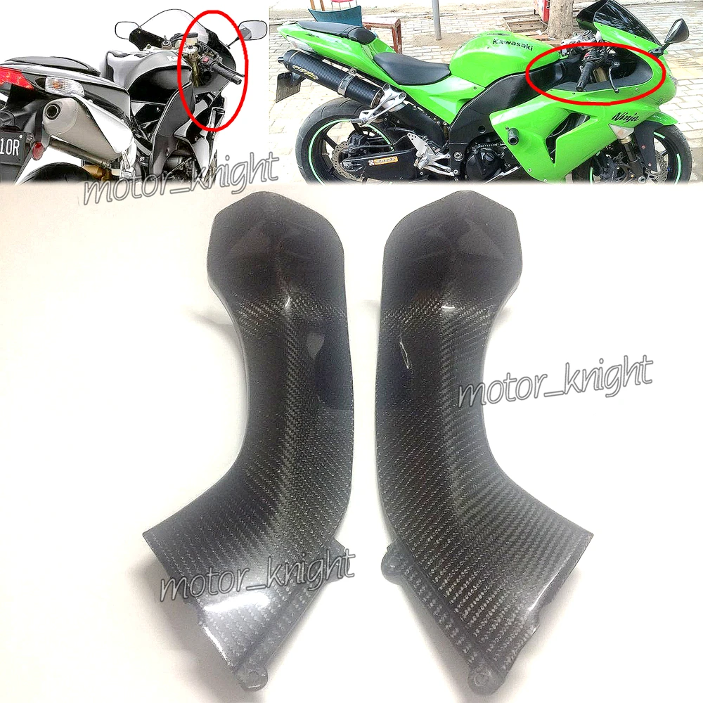 

Upper Front Dash Air Intake Cover Carbon Fiber Intake Dash Panels Fairings Fit KAWASAKI Ninja ZX-10R 2006 2007