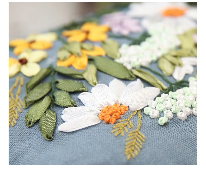 DIY лента вышивка цветы цепочка для сумки Рукоделие Набор для вышивки крестом кошелек для начинающих шитье ремесло подарки друг