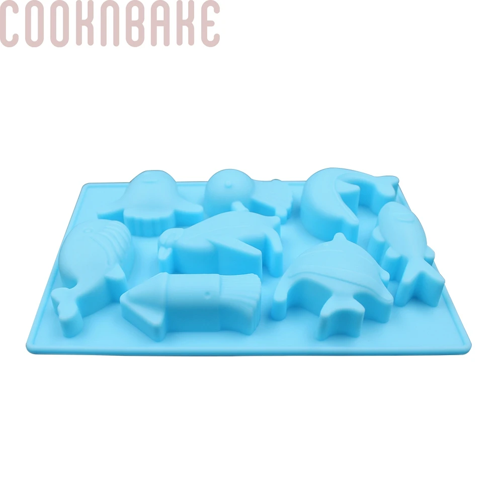 COOKNBAKE в форме рыбы Силиконовый молд для шоколада Дельфин конфеты клейкий плесень морской мир Смола инструмент торт декоративная форма набор из 2