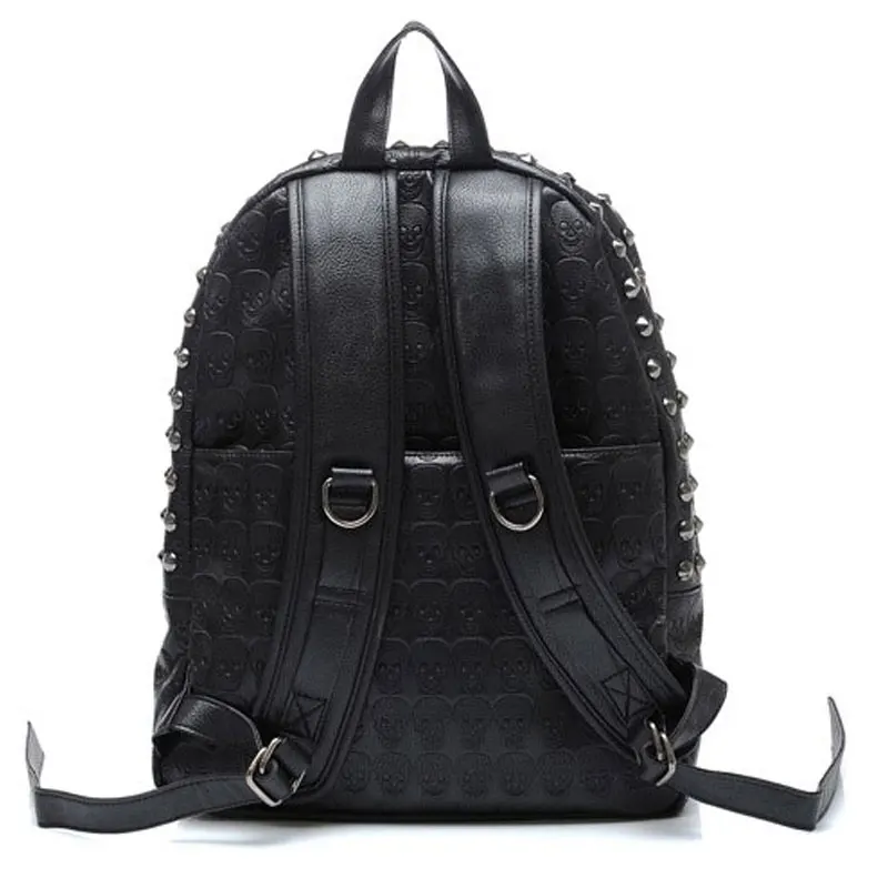 Высококачественный Женский рюкзак из искусственной кожи с заклепками и черепом