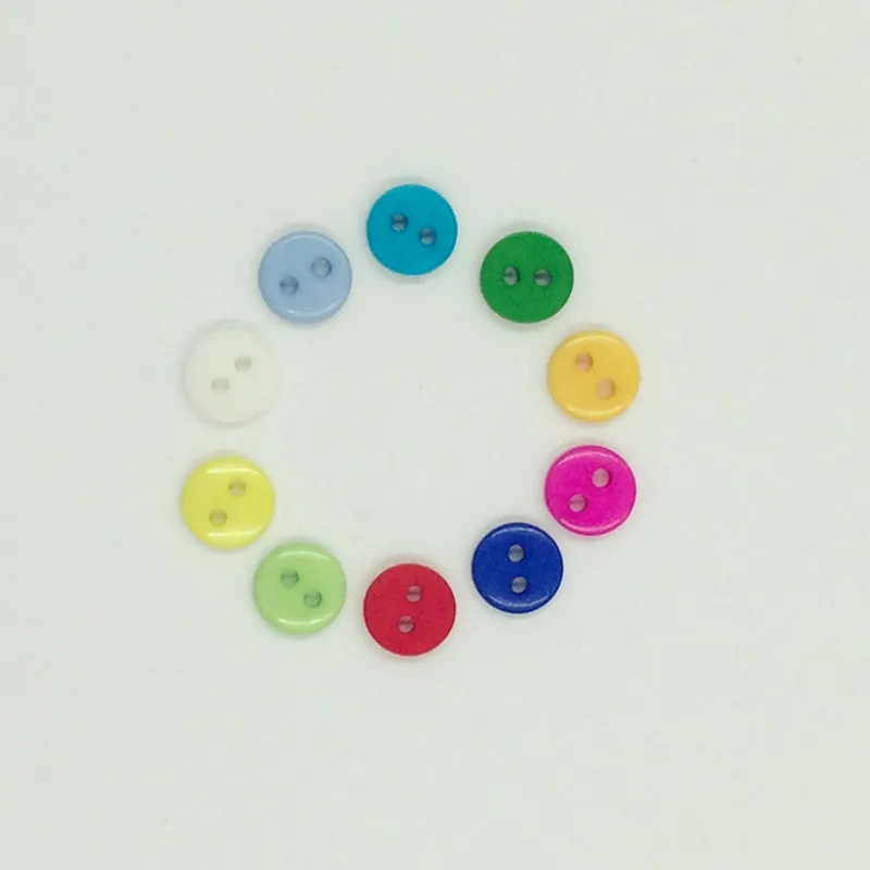 Новые 200 шт./упак. 9 мм круглые полимерные мини крошечные кнопки швейные
