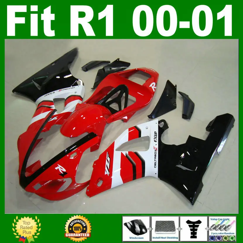 Fairings fit for YAMAHA YZF R1 2000 2001 year Red white black  YZFR1 00 01 bodywork fairing parts R9D8