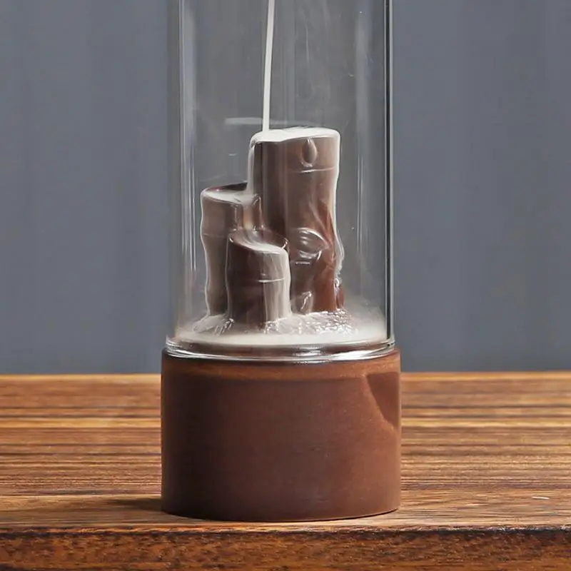 

Creative Incense Burner With Glass Box Incense Censer Use In Home Office Teahouse Creative Home Office Decor Gift + 10pcs Cones