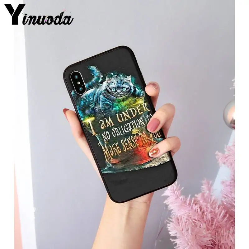 Yinuoda Алиса в стране чудес Чеширский кот чехол для телефона чехол для iPhone 8 7 6 6S Plus X XS MAX 5 5S SE XR Coque 11 11pro 11promax