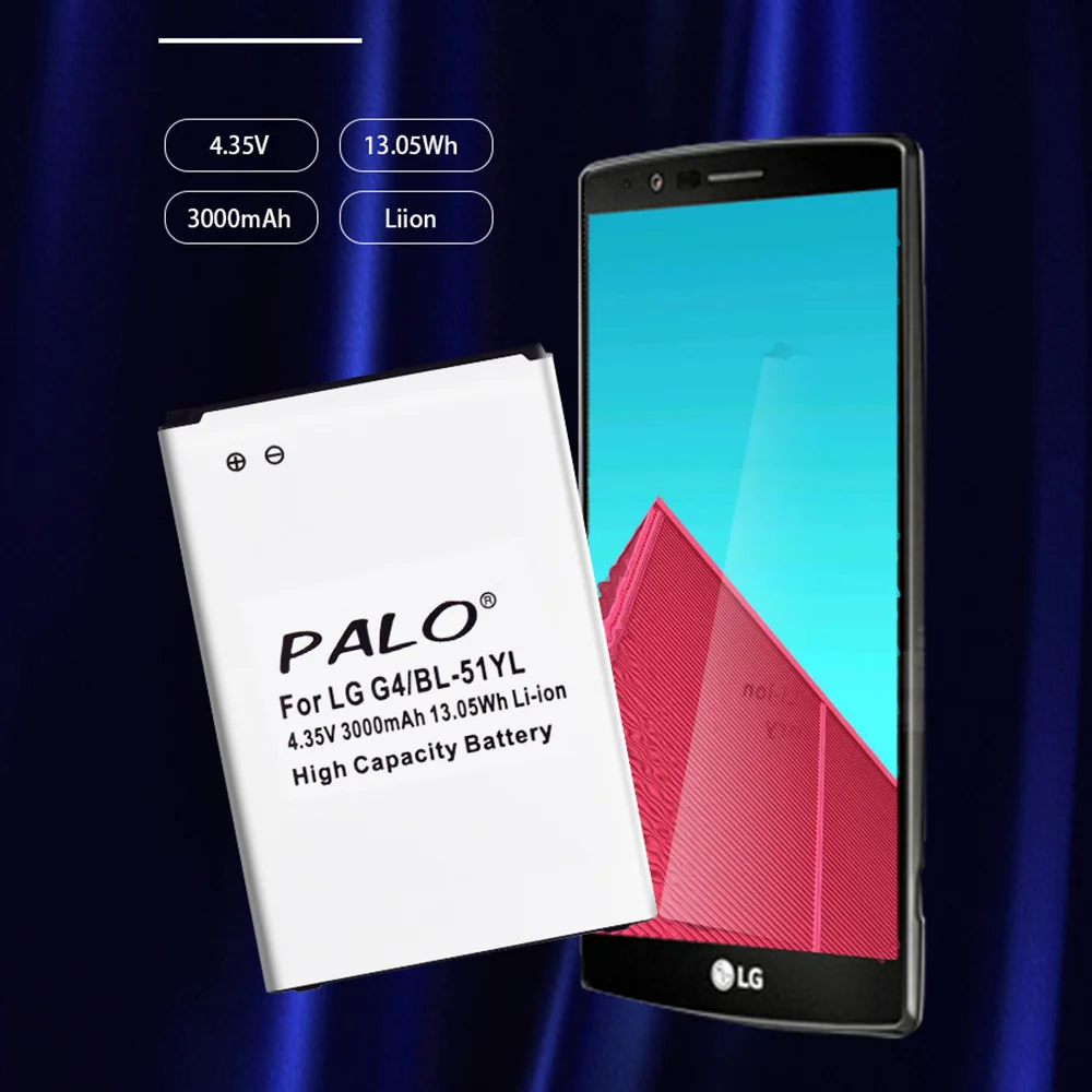 Palo Батарея LG BL-51YF Батарея для LG G4 H815 H818 H810 VS999 F500 3000 мА/ч, настоящая Высокая Ёмкость акумуляторная батарея