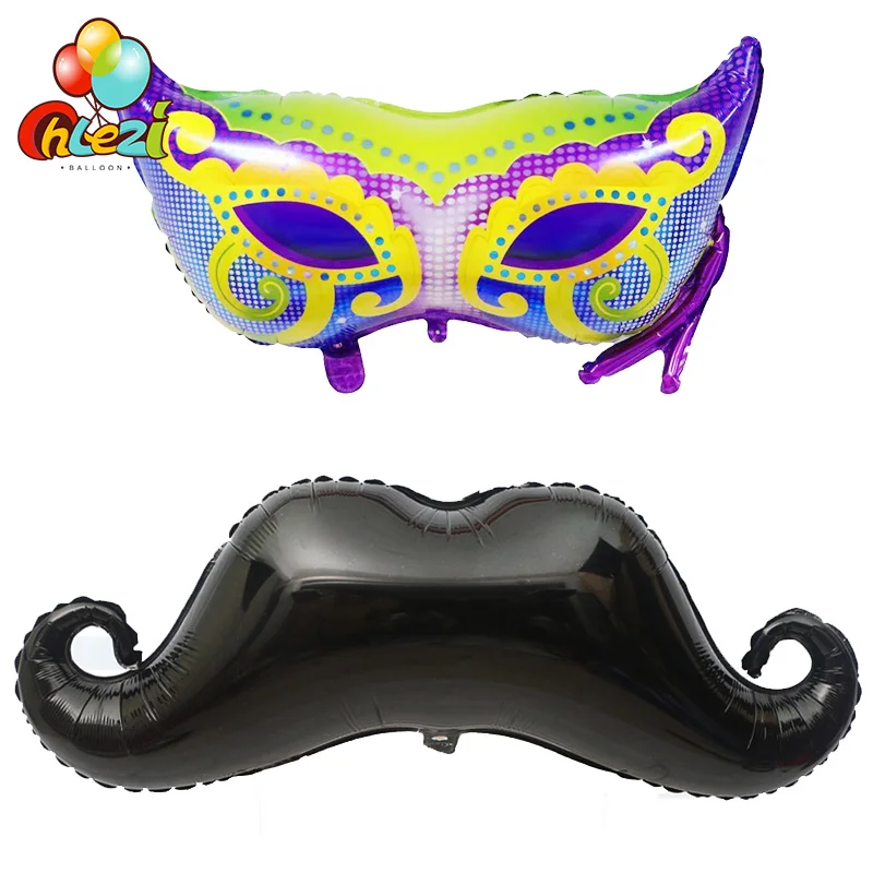 1 шт для танцев вечерние Декор воздушные шары маска с усами воздушный шар черной