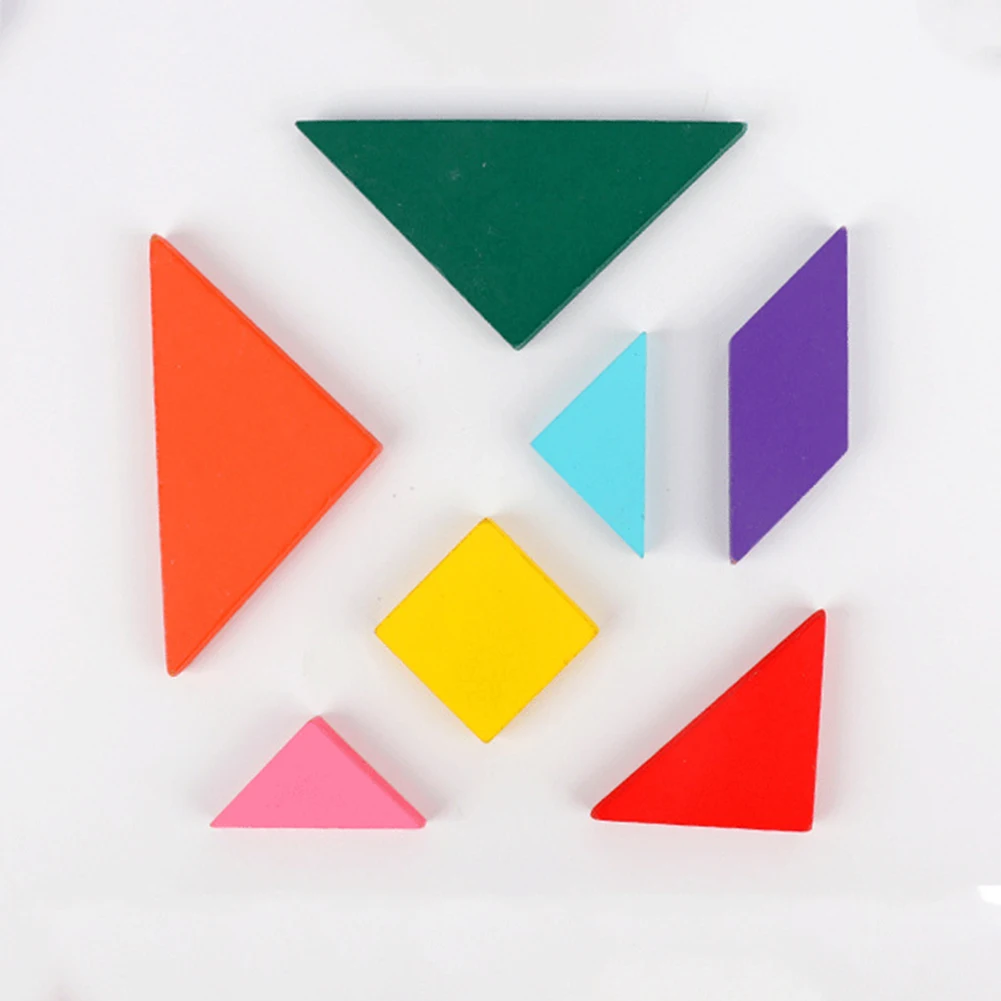 Детские развивающие игрушки Пазлы деревянная графика Когнитивная Tangram красочные