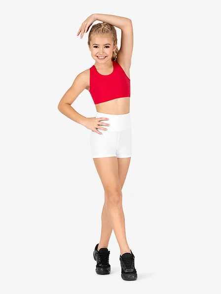 ICOSTUMES Girls Matte High Waist Ballet Jazz Shorts Dance for Dancewear Shorts for Gymnastics Dance Class