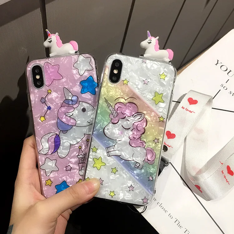 Милый чехол для телефона SAM S10 plus с 3D рисунком единорога Samsung Galaxy S10/S10e/S9 plus/S9/S8