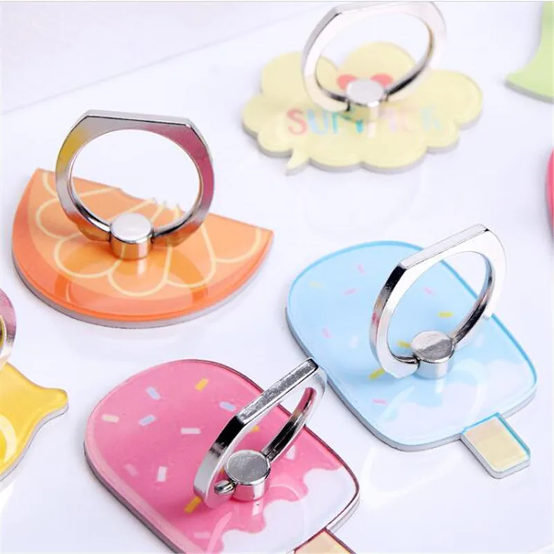 Cartoon Lemon Cloud Ice Cream Phone holder Car Mount Stand Finger Ring Smartphone Holder Mobile Phone Holder For All Phone