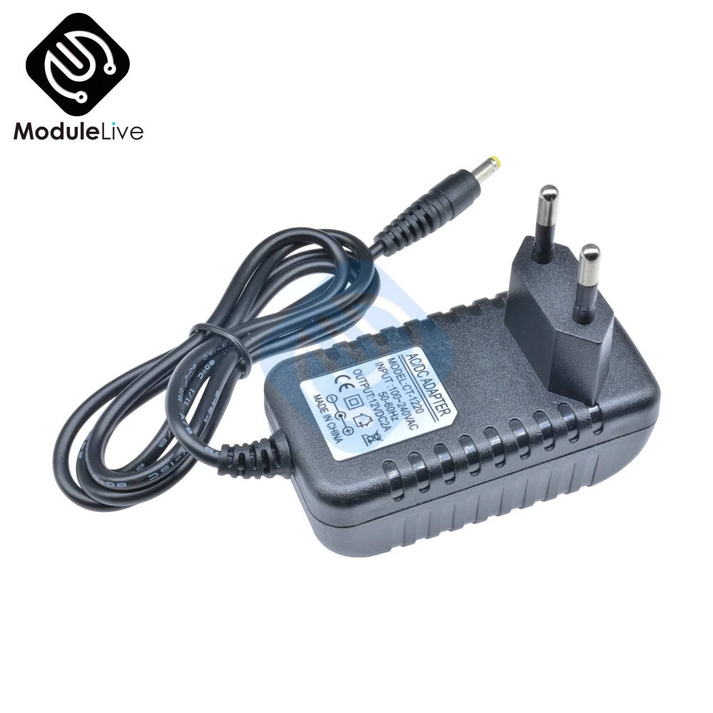ЕС Подключите адаптер переменного тока 100-240V DC/DC 12V 2A Питание конвертер светодиодный светильник аналого-цифрового преобразователя с гнездом для Светодиодный ламп