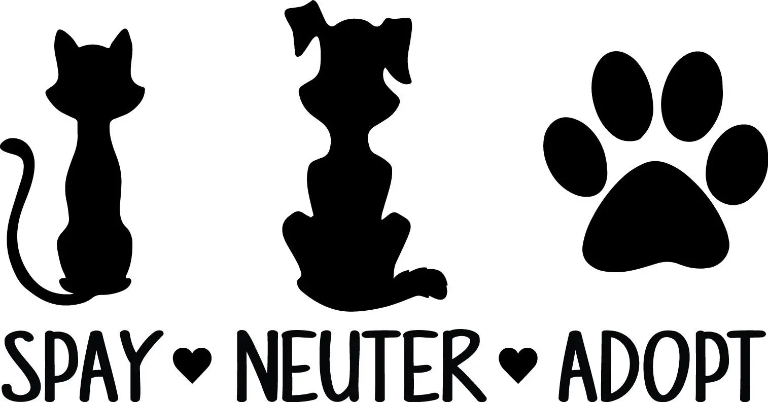 Spay Neuter Adopt Наклейка на окно бампер для автомобиля собака кошка животное