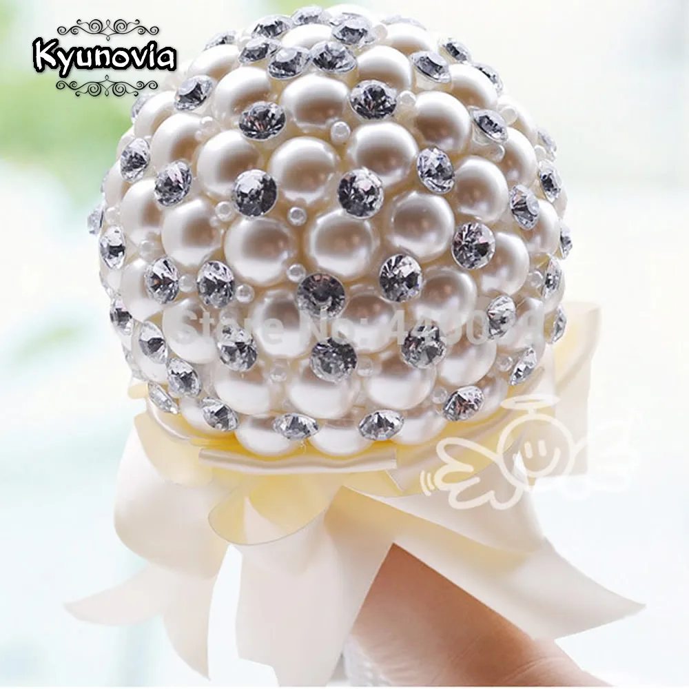 

Kyunovia Ivory bridal bouquet de noiva perolas buque de noiva de perola pearl bouquet wedding bouquet flowers FW74