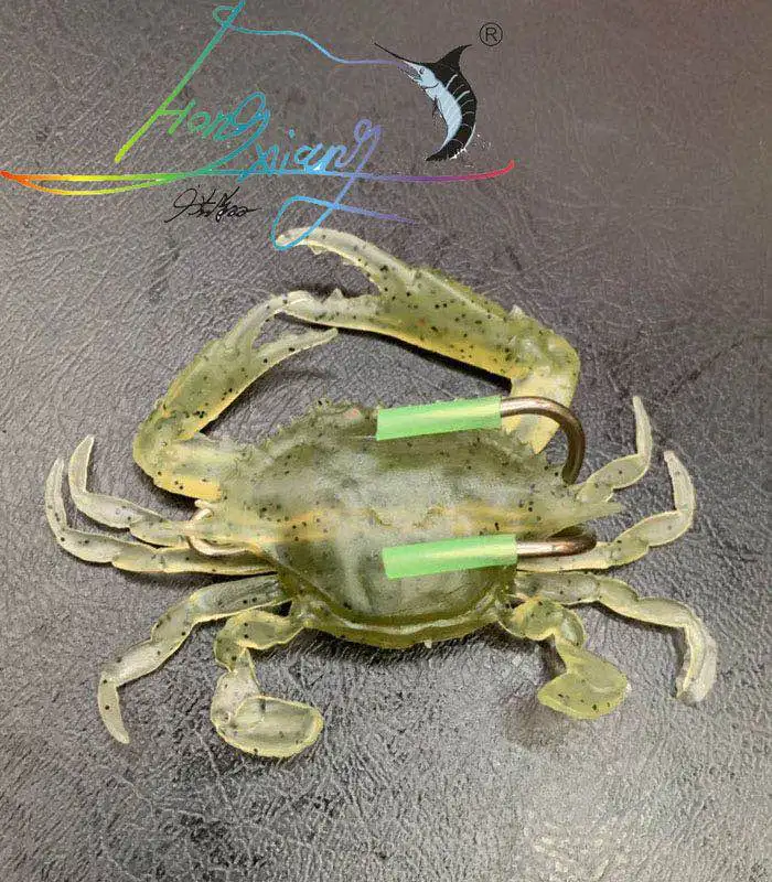 With a hook Q Silicone Road Bait 3D Simulation Crab Bait With Hook Sea Fishing Bait Tackle#EW - Цвет: With a hook Q
