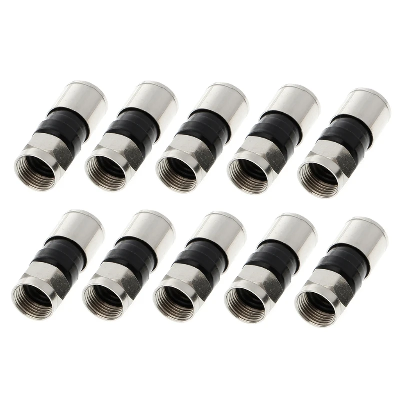 

10 шт., соединитель с уплотнением типа RG6 F, 2,7 см