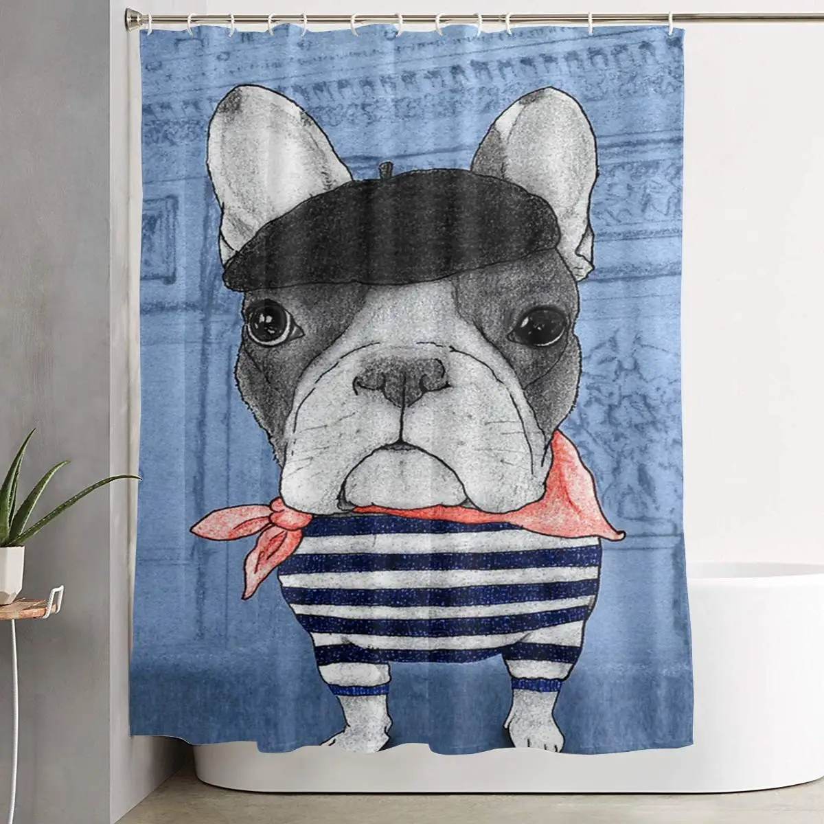 Гриффин Frenchie с Триумфальной дугой плесени 3D занавеска для душа