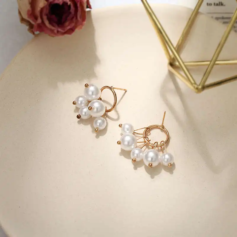 Женские серьги гвоздики в Корейском стиле с имитацией круглой формы милый