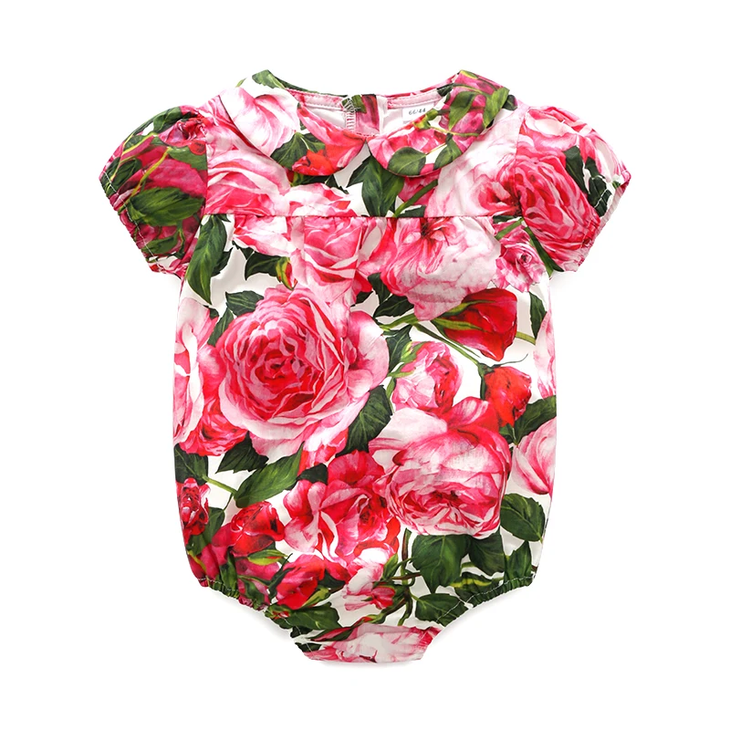 Высококачественный розовый хлопковый комбинезон для новорожденных девочек