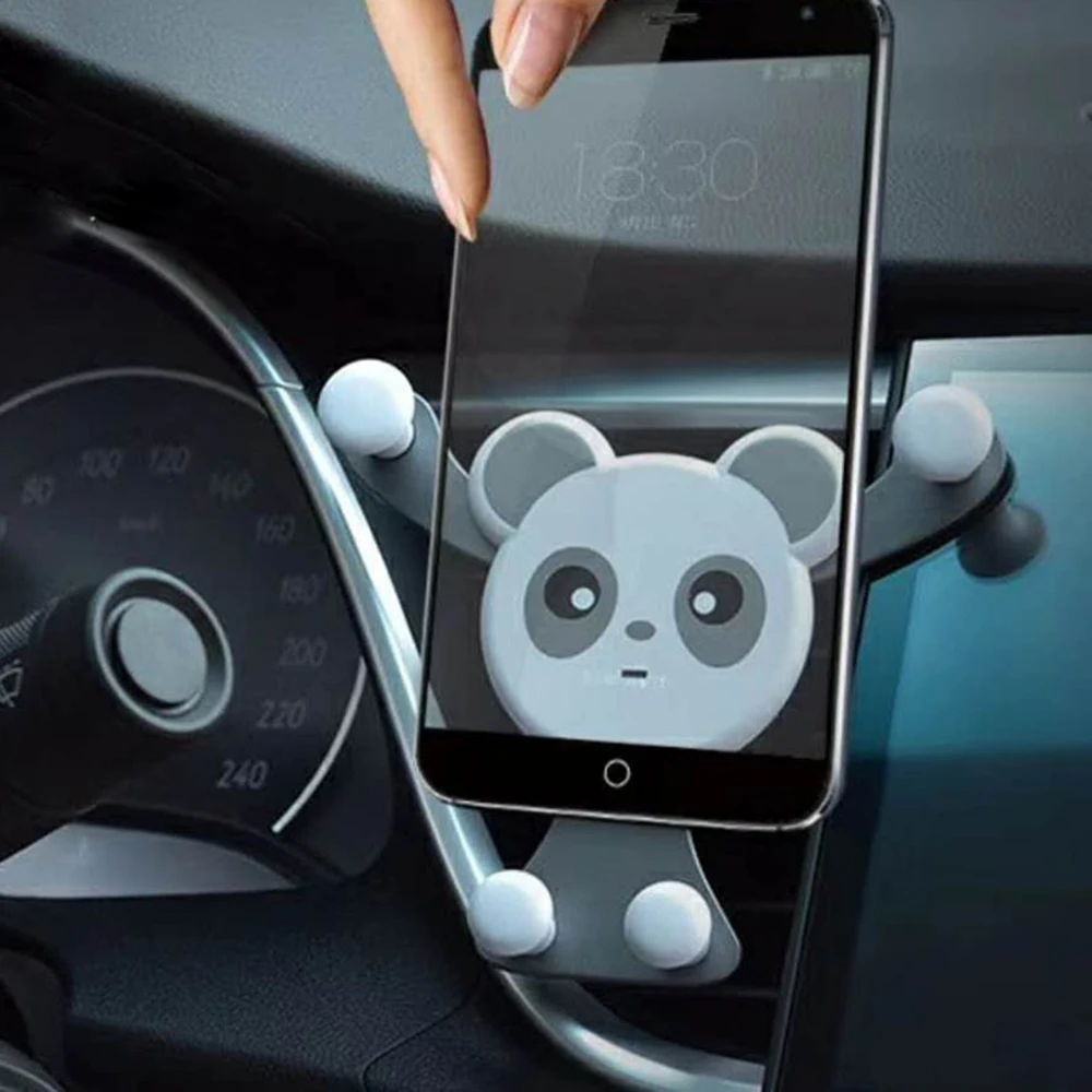 Rylybons Panda Gravity Автомобильный держатель для мобильного телефона с креплением на вентиляционное отверстие, навигационный держатель для телефона, подставка, поддержка, вращение на 360 градусов, держатель для телефона