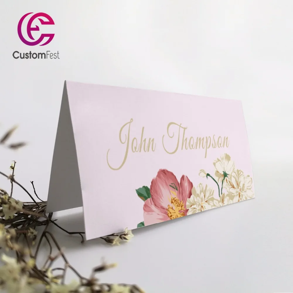 50 шт./лот персонализированная визитница для вечерние нки и свадьбы цветочный
