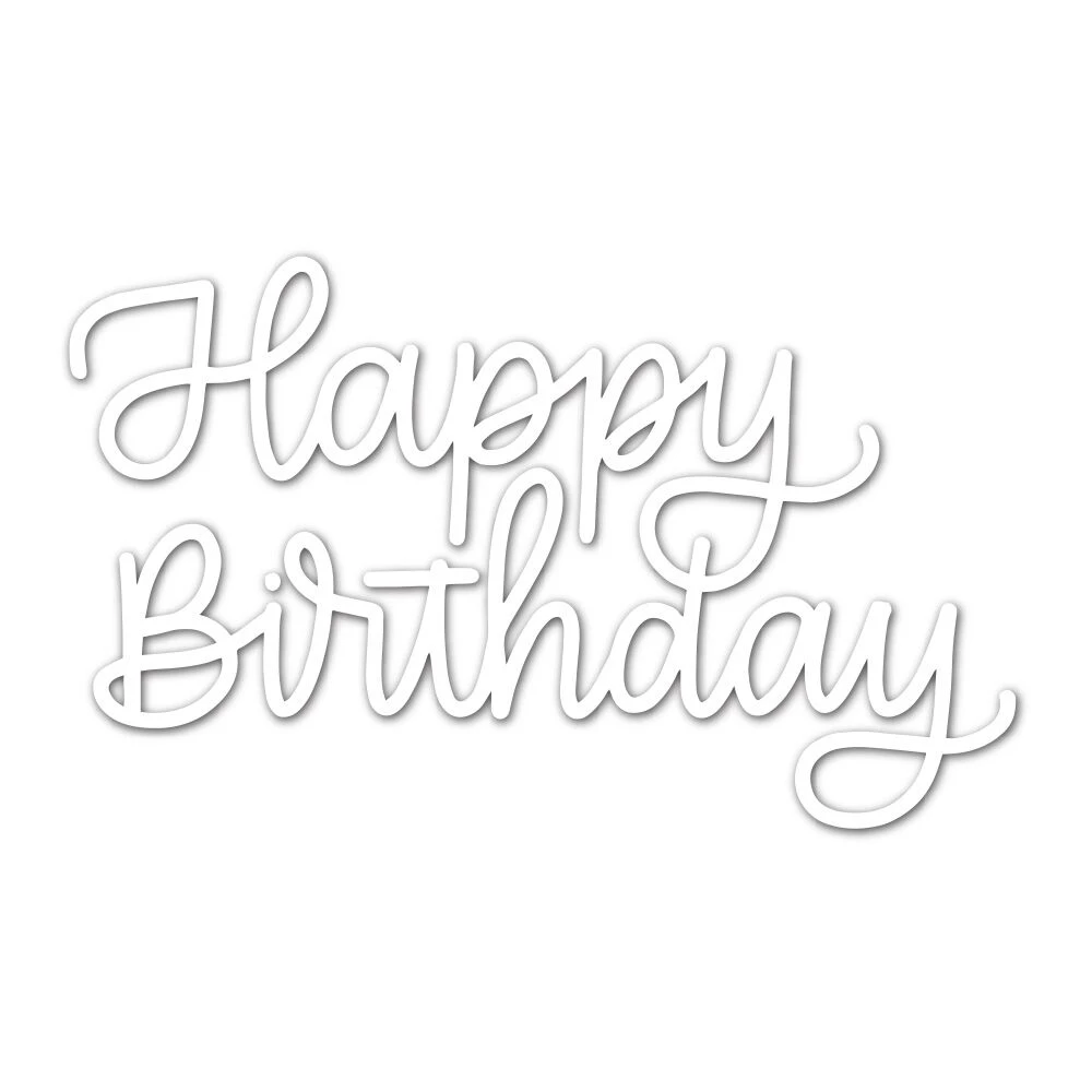 Happy Birthday С днем рождения металлические режущие штампы трафареты для поделок Скрапбукинг Подарочная бумажная карта декоративное ремесло тиснение высечки Новинка - Цвет: Happy Birthday