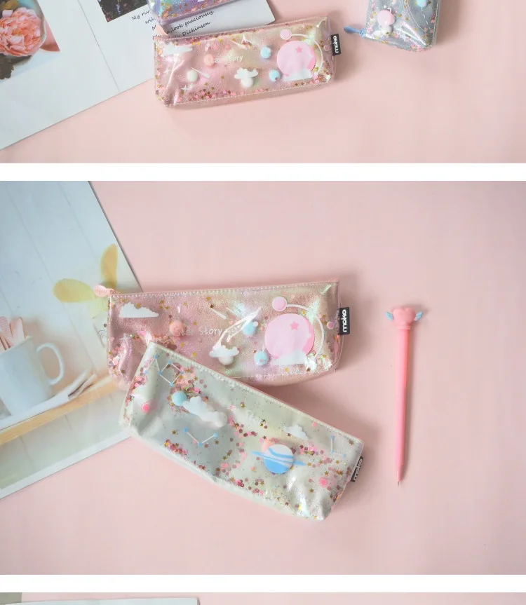 1Pcs Kawaii Pencil Case Planet story Gift Estuches School Pencil Box Pencilcase Pencil Bag School Supplies Stationery