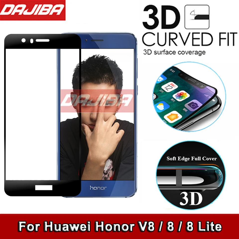 9H 3D изогнутый край Полное покрытие для Huawei Honor 8 Lite закаленное стекло Защита