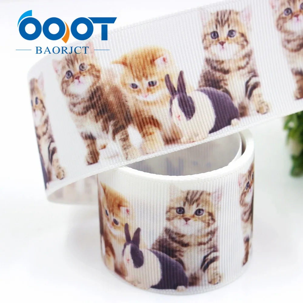 OOOT BAORJCT G-18716-638, 38 мм 10 ярдов мультфильм животных ленты термотрансферные печатные grosgrain, Подарочная упаковка DIY материалы