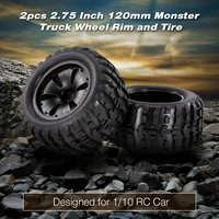 2pcs 2 75 inch 120mm rc truck wheel rim and tire for 110 hpi savage xs flux mt lrp rc car parts