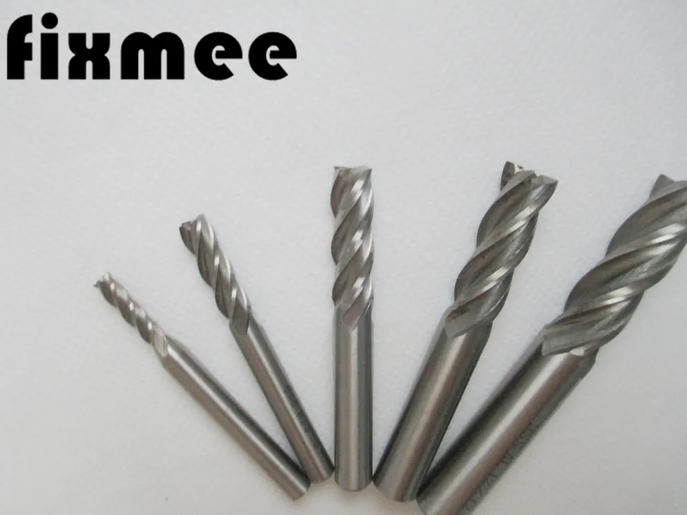 

Fixmee 5pcs/set 4 6 8 10 12mm HSS CNC Straight Shank 4 Flutes End Mill Milling Cutter Drill Bits