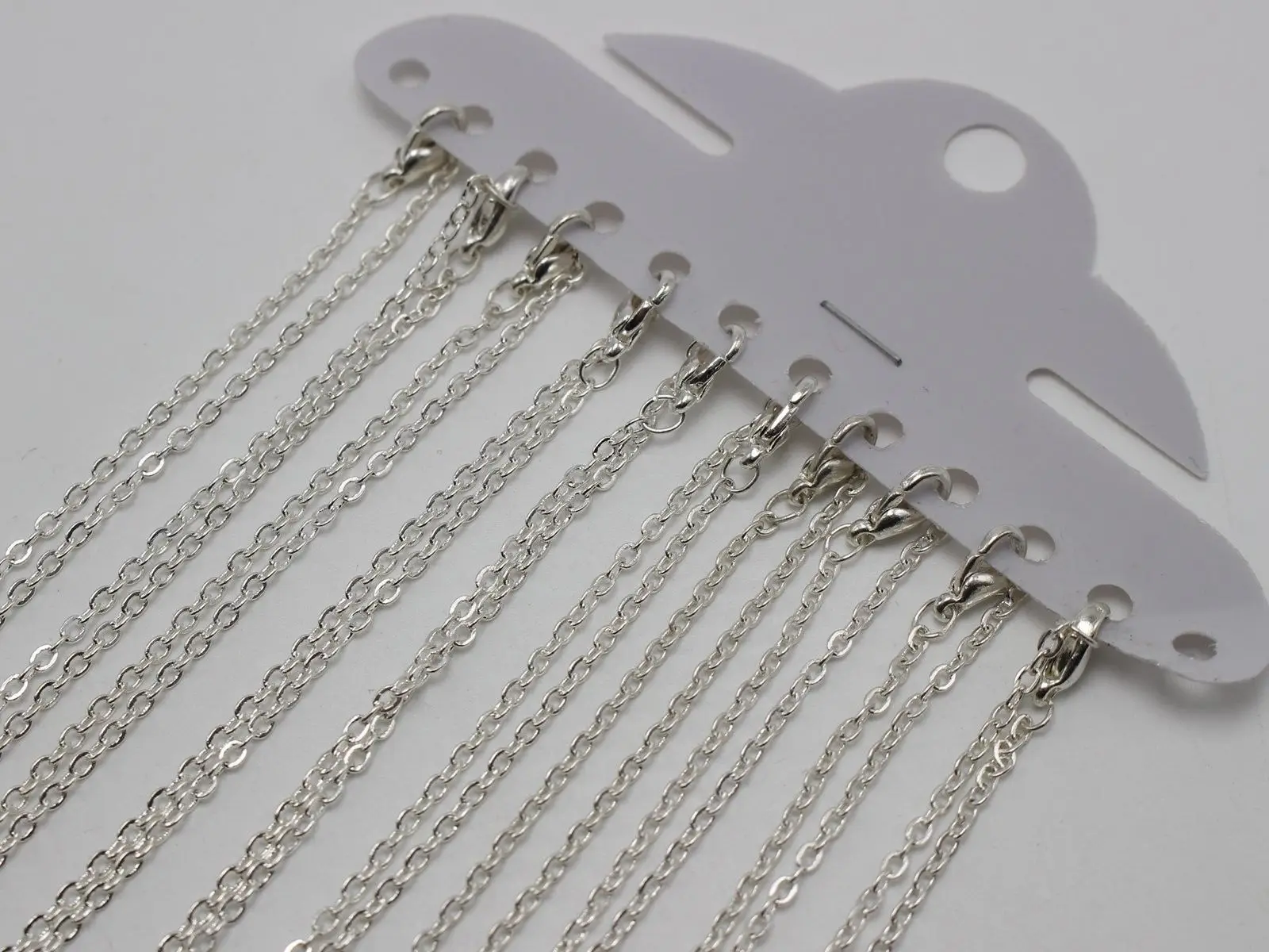 

5 Серебряная пластина покрытая Кабельная коробка цепь готовое ожерелье 2 мм 16 "с застежкой-лобстером