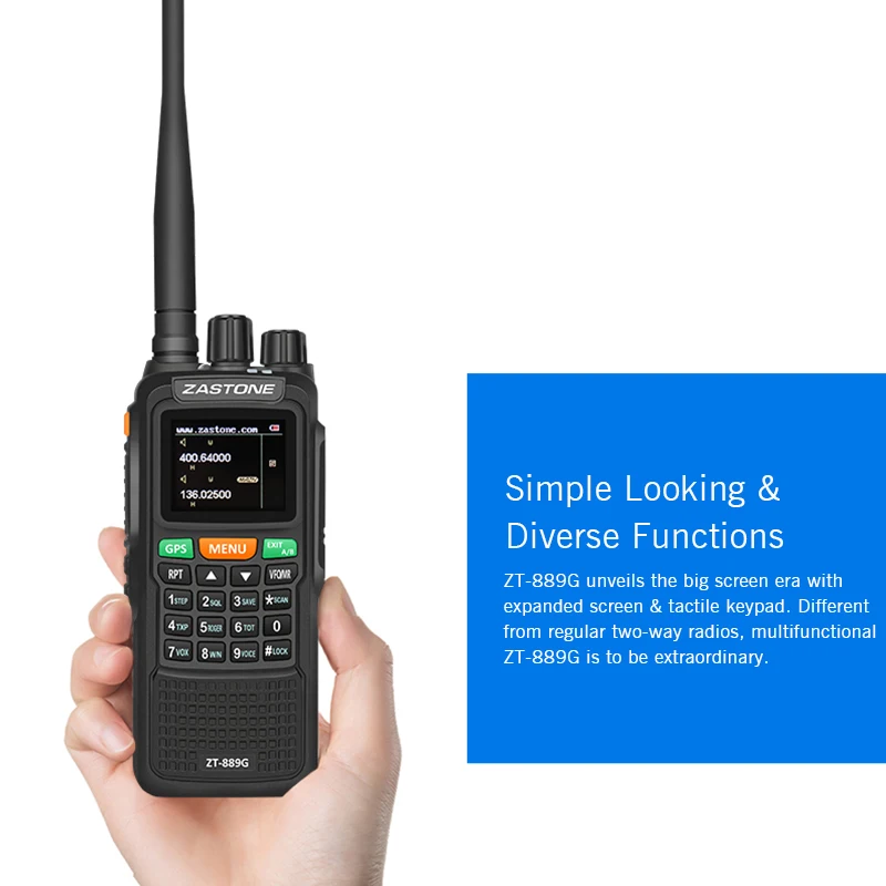 Zastone ZT889G gps портативные рации УКВ двухстороннее радио 999CH 134-174/400-520 мГц
