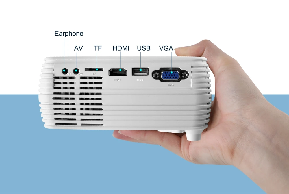 Мощный X5 мини-проектор 1800 люкс 720P Портативный кинопроектор Android 6,0 Sopport tv Stick, PS4, HDMI, VGA, TF, AV и USB