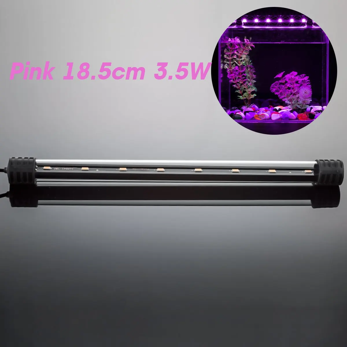 pink 18.5cm Аквариум светодиодный бар светильник Водонепроницаемый садок для рыбы светильник Водолей лампы 18,5/28,5/38,5/48,5 см подводный Аквариумы Декор Светильник ing 220V - Цвет: pink 18.5cm