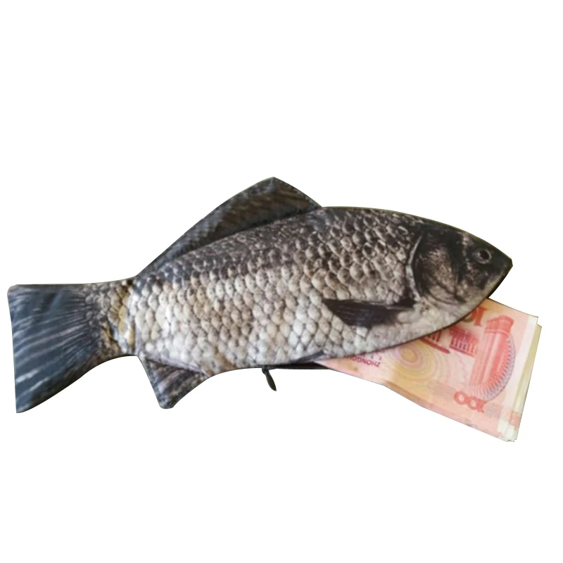 Мужчины женский общие кошельки портмоне формы рыбы кошелек creative конструктор для