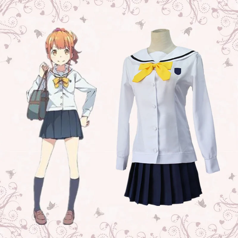 

cartoo Anime cosplay Izumi Sagiri cos College sailor suit costume full set (Top+skirt+tie) Japan JK girls uniform