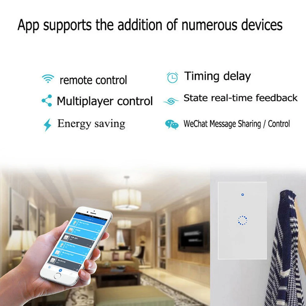 Умный выключатель zigbee Wi-Fi 3 way сенсорный выключатель ЕС Wi-Fi и РЧ 86 Тип Смарт настенный сенсорный светильник переключатель умный дом пульт дистанционного управления Управление