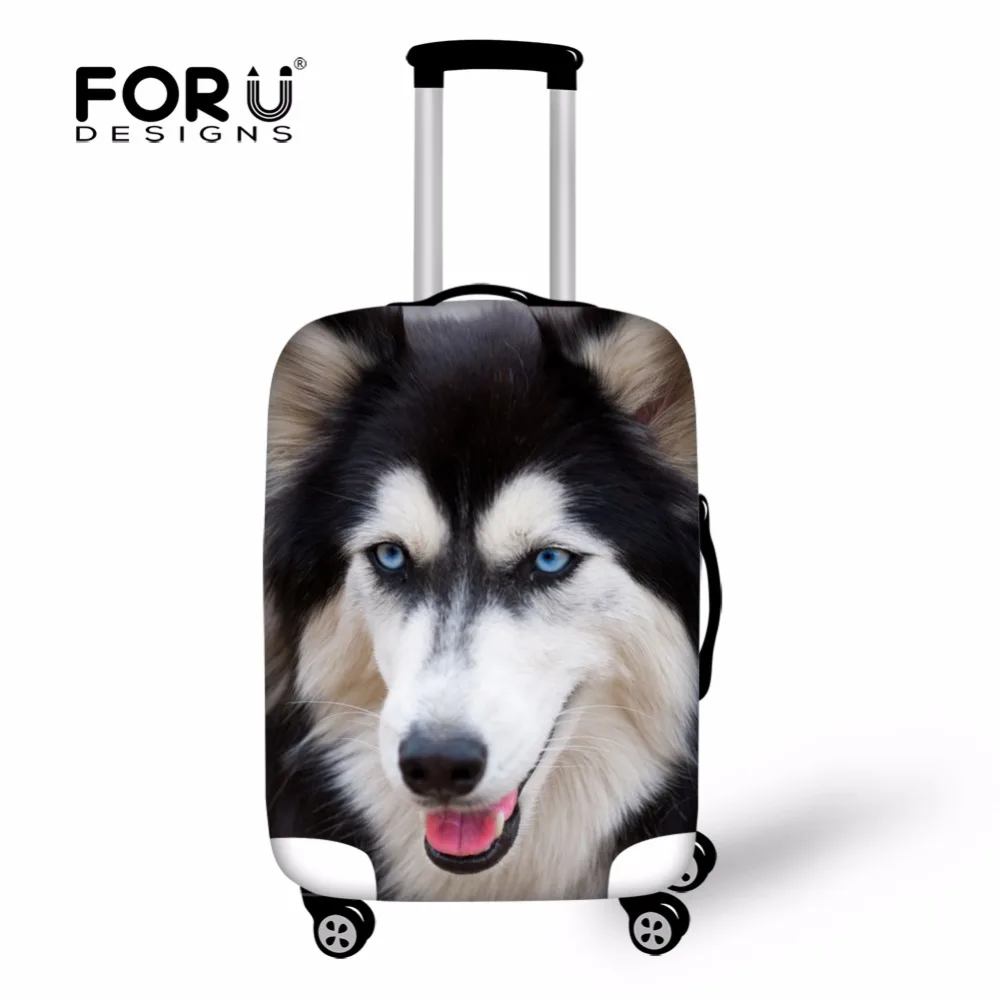 

FORUDESIGNS 3D Animals Print Travel Luggage Cover Strech Fabric Wolf Tiger Horse Baggage Protective Covers for Trolley Suitcase