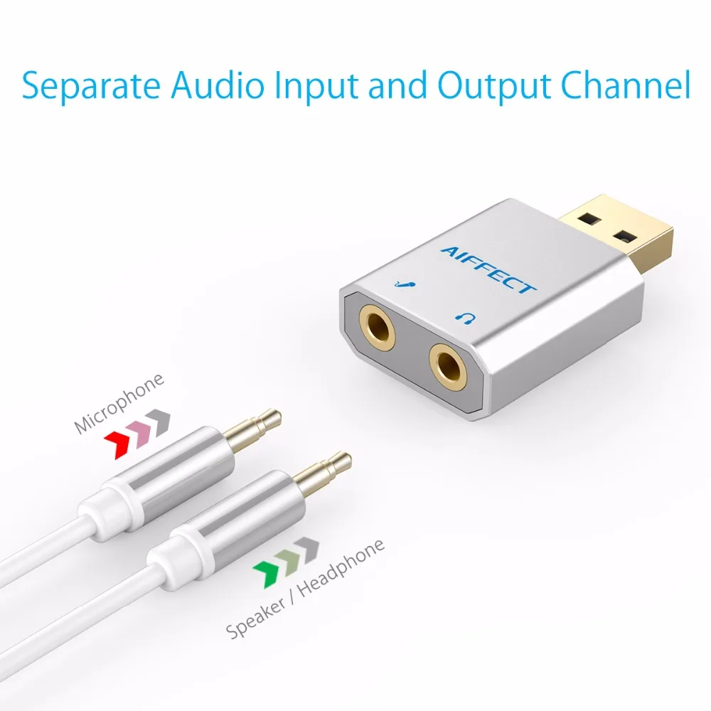 AIFFECT USB звуковая карта Внешний разъем 3 5 мм аудио кабель микрофон адаптер для