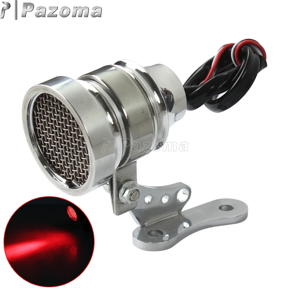 

For Harley Chopper Bobber Cafe Racer Universal Aluminum Polish LED Motorcycles Brake Tail Light Motorbike Rear Retro Stop Lamp