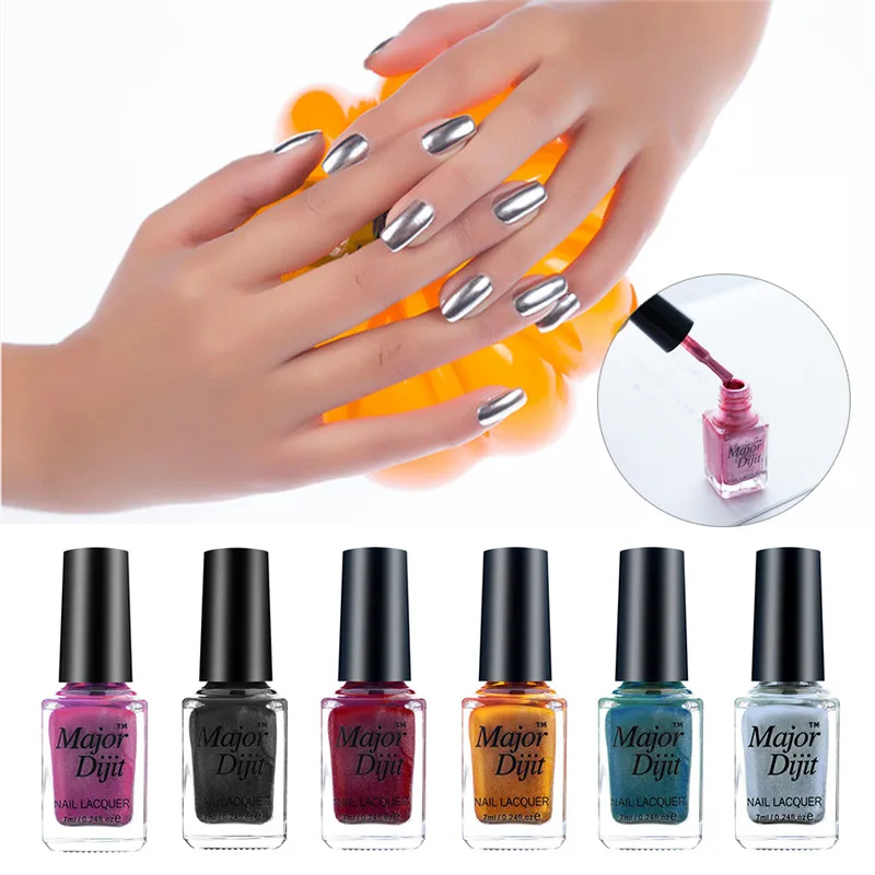 Зеркальный эффект металлик 7 мл Лак для ногтей фиолетовый розовый Золотой