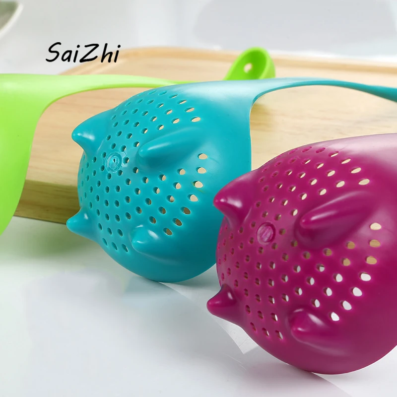 Творческий ColandersTableware длинной ручкой ложка ситечко Лох Монстр милый динозавр Vergiet