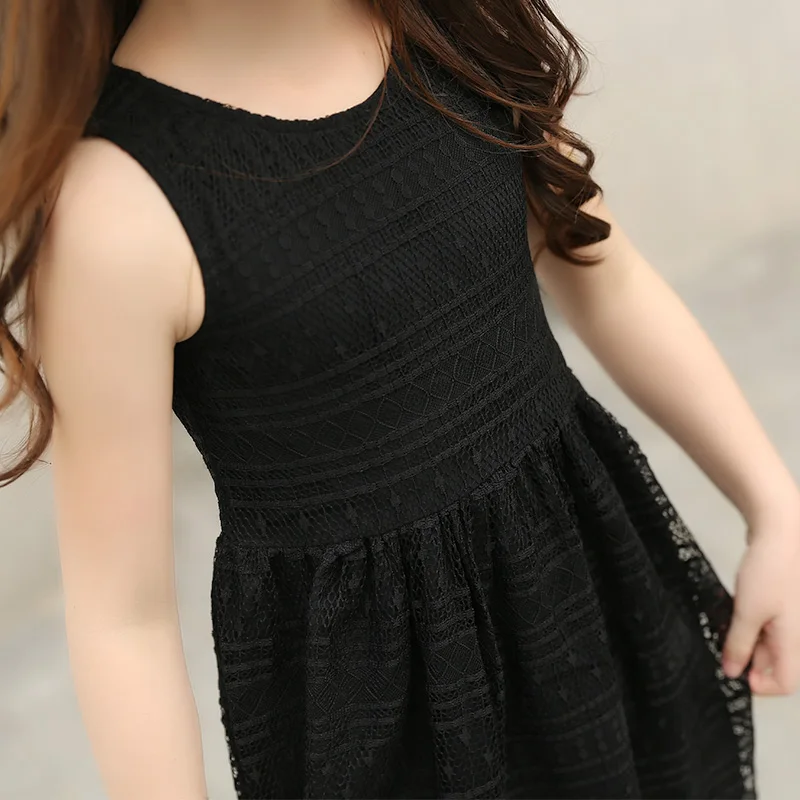 2018 Summer Girl Black Tassel Dress Kids Vest Children Girls Sleeveless Fringe Clothing For 5 8 11 16 Year Old | Детская одежда и