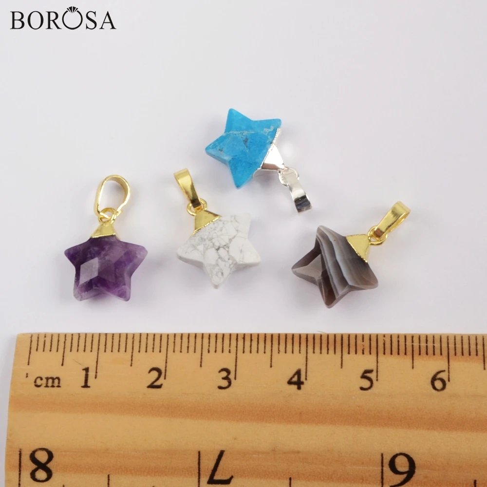BOROSA 10 шт. новая звезда форма мульти-вид Подвеска из камней радуга бусины для браслета крошечное сердце для серьги для ожерелья ручной работы WX1171