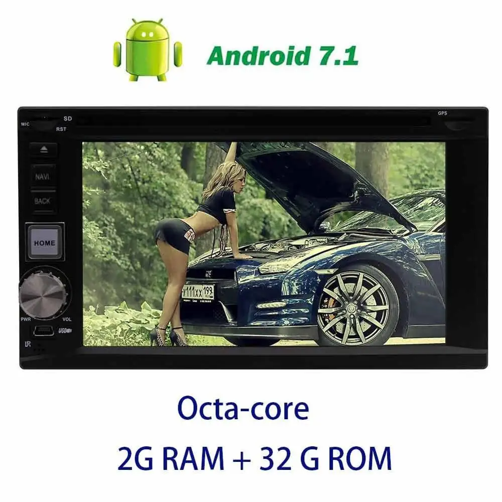Android 7 1 DVD плеер 2din автомобильный аудио в тире 6 2 ''Восьмиядерный комплект с gps