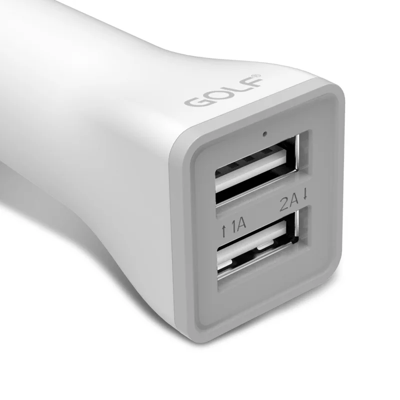 GOLF 2.1A 1A Двойной выход USB Автомобильное зарядное устройство для iPhone iPad Samsung LG Moto