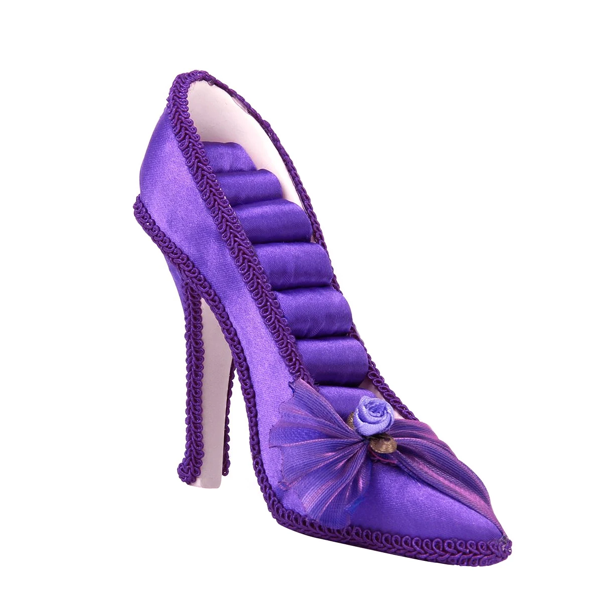 Высокий Каблук формы полированное кольцо дисплей держатель стойки для 8 колец