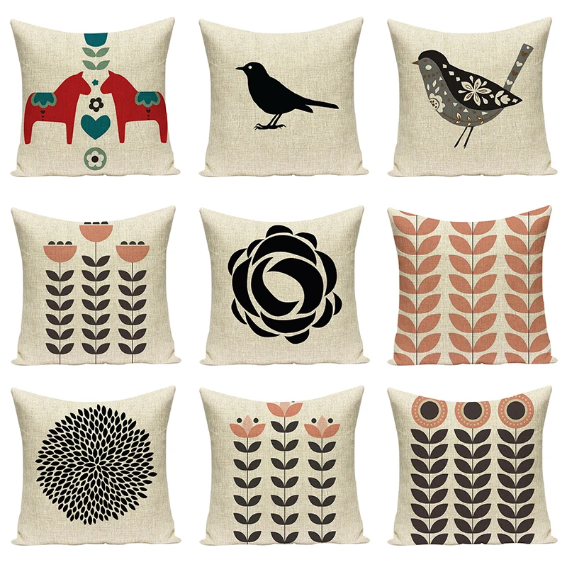 Geometric Pillow Case Cotton Linen Art Decorative Cushion Covers Animals Chair Cushions Sofa Throw Cases Home Decor Gift | Дом и сад